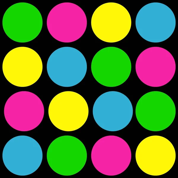 Färgglada prickar på svart — Stockfoto