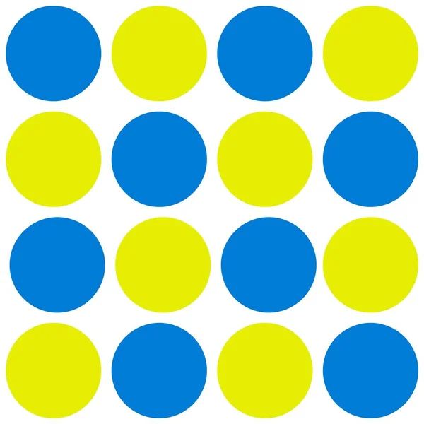 Blå och gula prickar på vit — Stockfoto