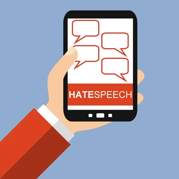 Smartphone: Hatespeech - επίπεδη σχεδίαση — Φωτογραφία Αρχείου