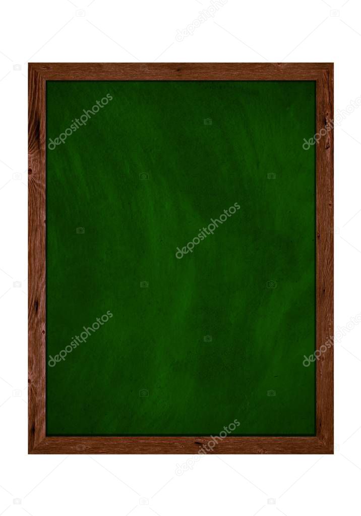 Old isolated green chalkboard