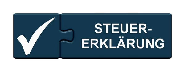 Rätselknopf: Steuererklärung deutsch — Stockfoto