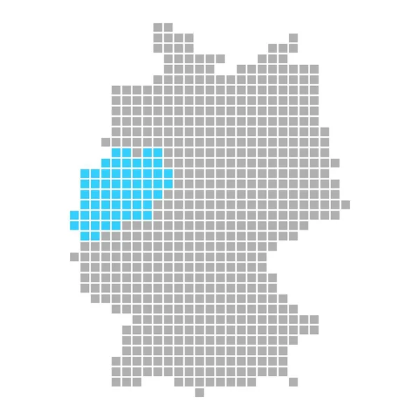 Північний Рейн-Вестфалія на простий карта Німеччина — стокове фото