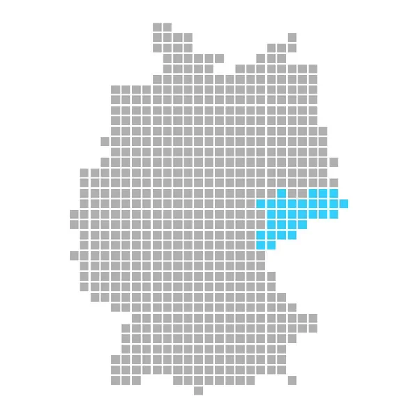 Sachsen auf einfacher Landkarte von Deutschland — Stockfoto