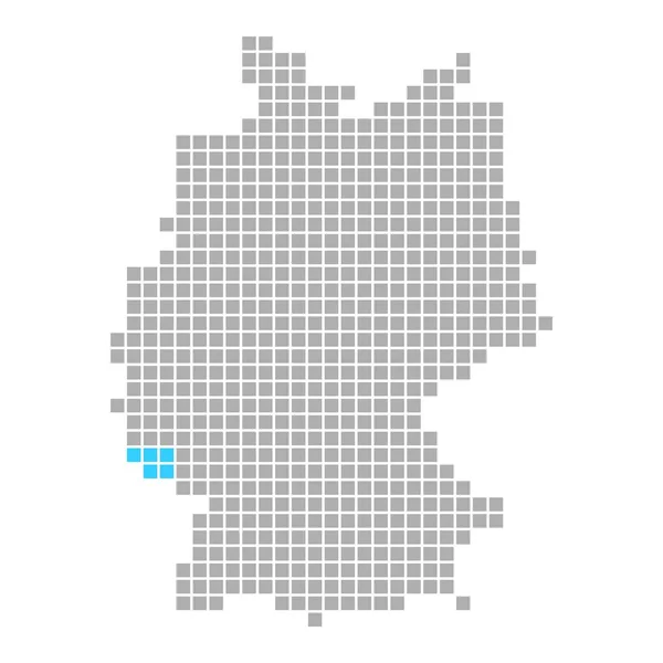 Saarland sulla mappa semplice della Germania — Foto Stock