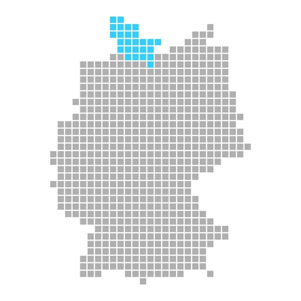 Schlewswig-Holstein sulla semplice mappa della Germania — Foto Stock