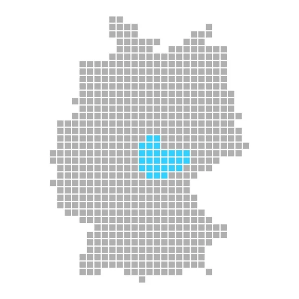 Thüringen auf einfacher karte von deutschland — Stockfoto