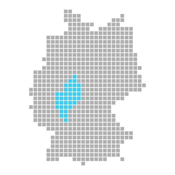 Hesensko na jednoduché mapy Německa — Stock fotografie