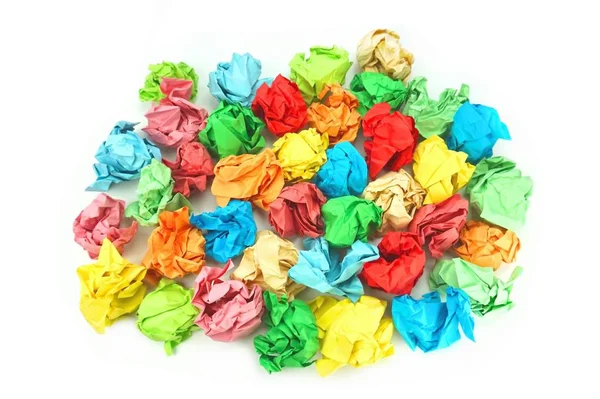 Verfrommeld papier van de kleurrijke ballen — Stockfoto