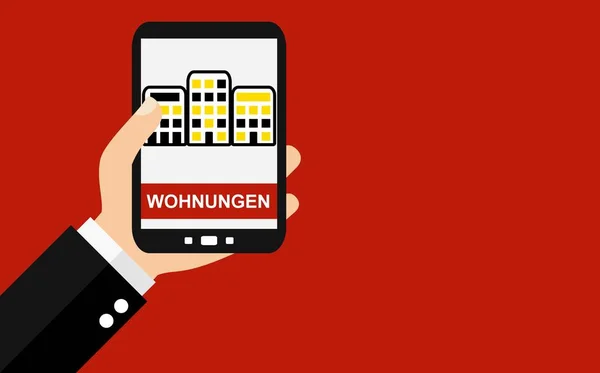 Smartphone: Appartments niemiecki - Płaska konstrukcja — Zdjęcie stockowe