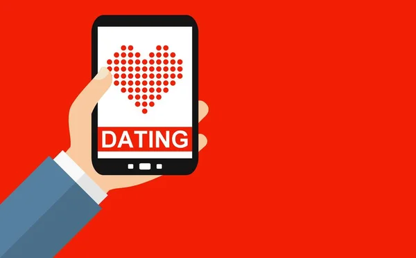 Smartphone: Dating - flaches Design — Stockfoto