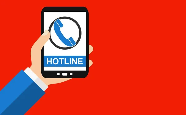 Smartphone: Hotline - Projeto plano — Fotografia de Stock