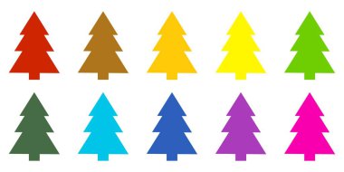 10 renkli Noel ağaçları