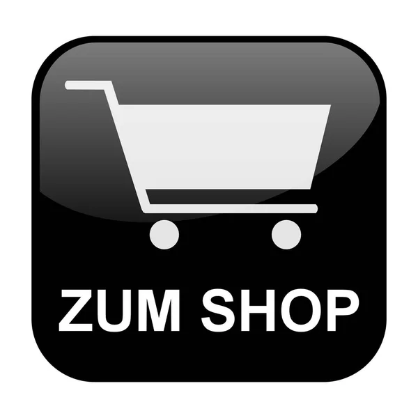 Black Button: To the Shop german — Stock Photo, Image