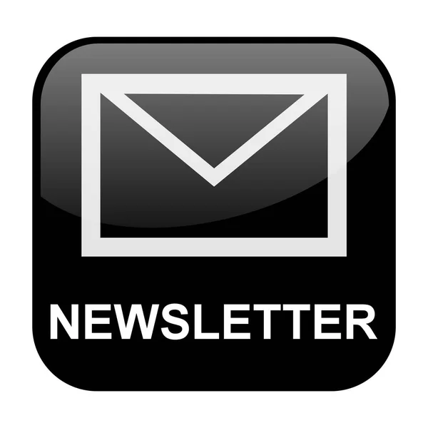 Pulsante nero: Newsletter — Foto Stock