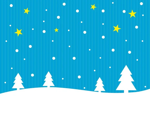 Blue and white Christmas Winter Landsape — Stock Photo, Image