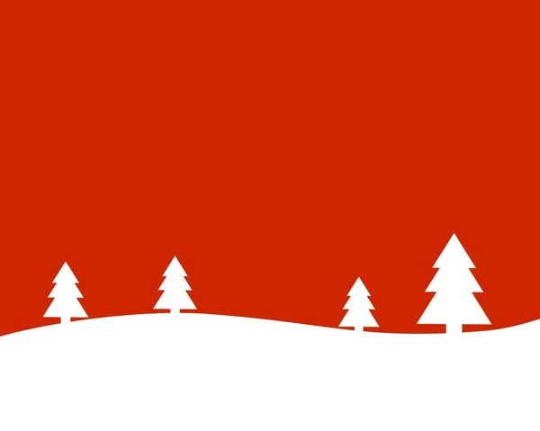 Simple rojo y blanco Landsape de invierno — Foto de Stock