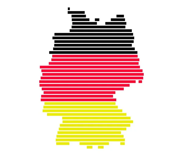 Isolated striped map of Germany — Stock Photo, Image