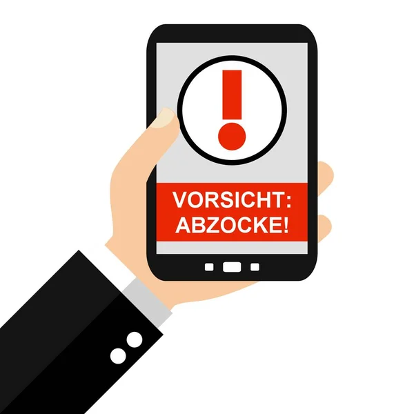 Smartphone: Attention Fraud in german language - Flat Design — Stock Photo, Image