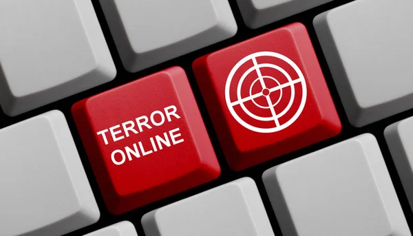 Terrorismo en línea en el teclado —  Fotos de Stock