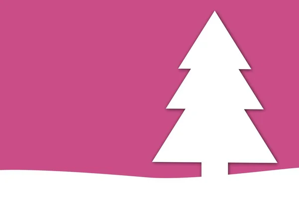 Albero di Natale sfondo rosa — Foto Stock