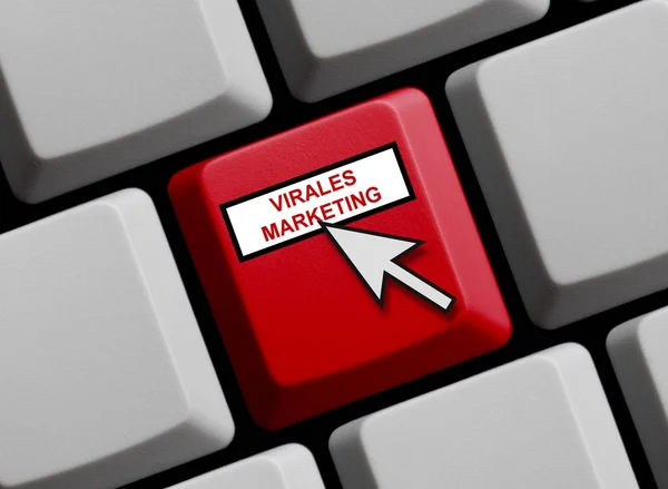 Клавиатура компьютера: немецкий вирусный маркетинг — стоковое фото