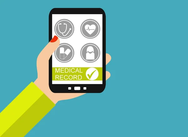 Smartphone: Medical Record - Flat Design — Stock Photo, Image