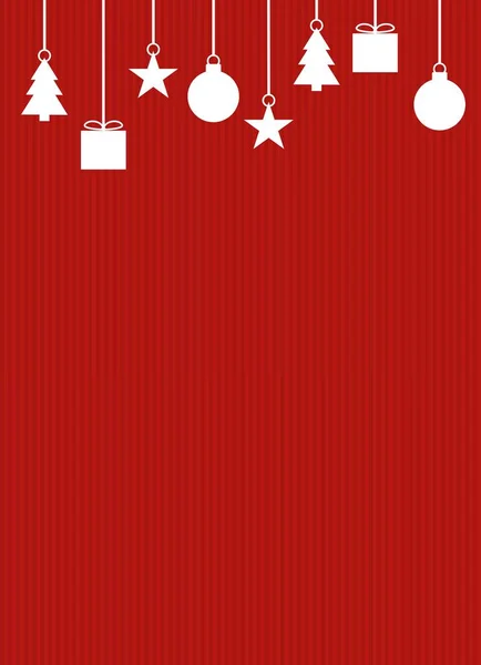Czerwone tło Boże Narodzenie z dekoracji — Zdjęcie stockowe