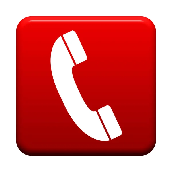 Tombol Merah: Ikon Hotline — Stok Foto