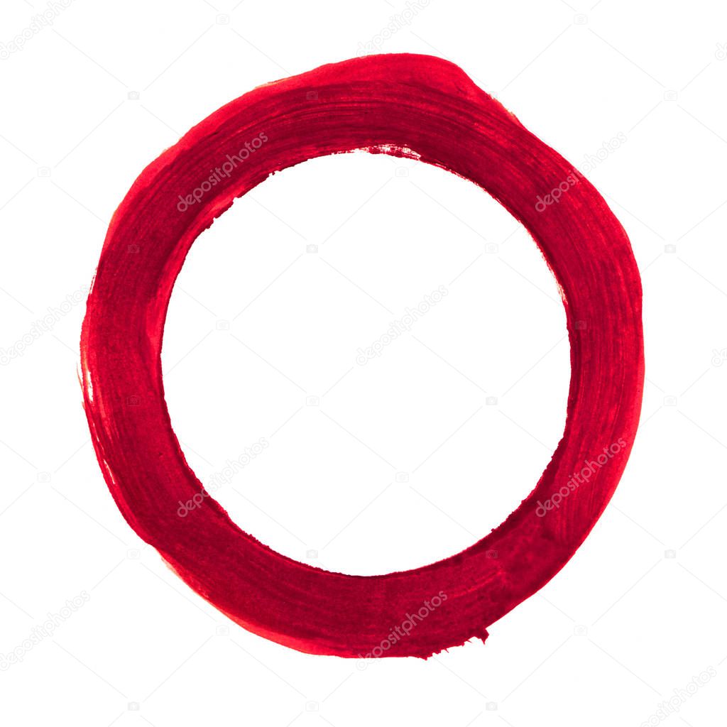 Untidy red painted circle