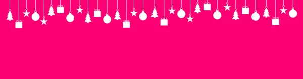 Wide christmas background pink white — Stock Photo, Image