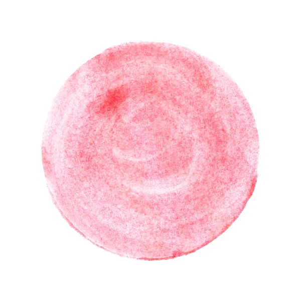 Rojo rosa pintado círculo acuarela — Foto de Stock