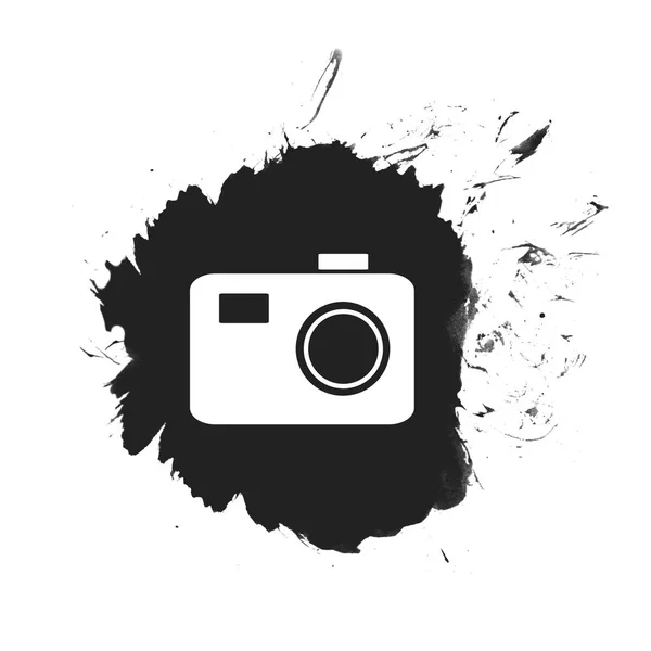 Buton Splash negru: Camera foto — Fotografie, imagine de stoc