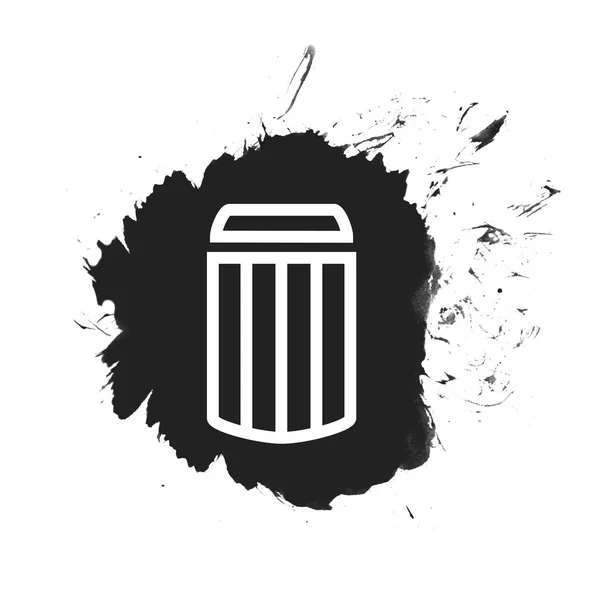 Black Splash Button: Trash — Stock Photo, Image
