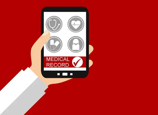 Smartphone: Medical Record - Flat Design — Stock Photo, Image