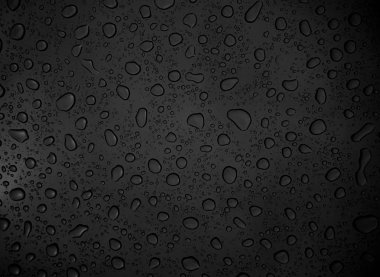 Siyah arka plan ile taze su damlaları