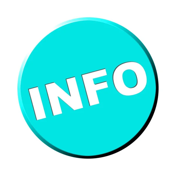 Ronde blauwe knop: Info — Stockfoto