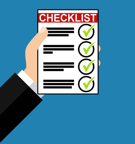 Kézi könyv: Checklist - lapos kivitel — Stock Fotó
