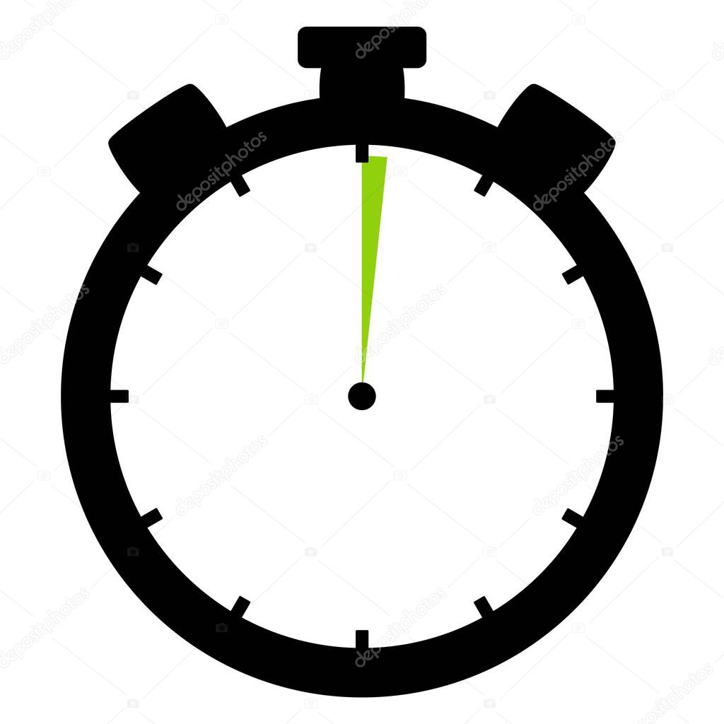 Stopwatch Icon: 1 Minute or 1 Second 
