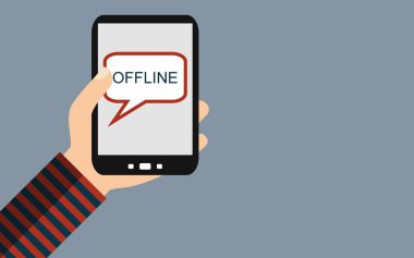 Smartphone: Çevrimdışı - tasarım düz