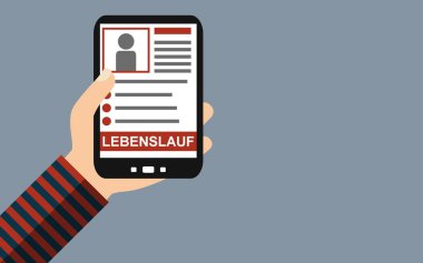 Smartphone: özgeçmiş Almanca - düz tasarım