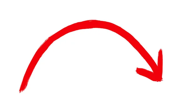 Freccia disegnata a mano rossa — Foto Stock
