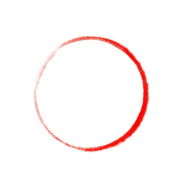 Isolerade röd cirkel ritning — Stockfoto