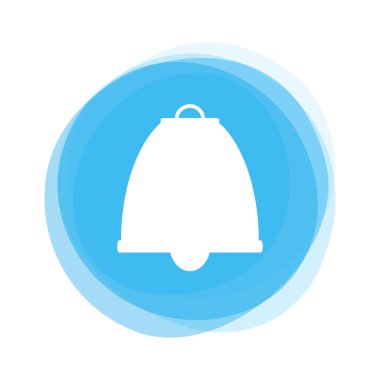 Mavi düğme üstünde beyaz çan