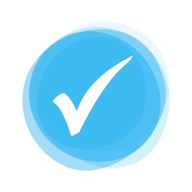 Mavi düğme üzerinde beyaz kene