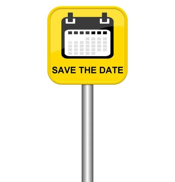 Yellow Sign: Save The Date — Stock Photo, Image