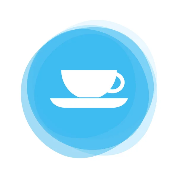 Tazza di tè bianco sul pulsante blu — Foto Stock
