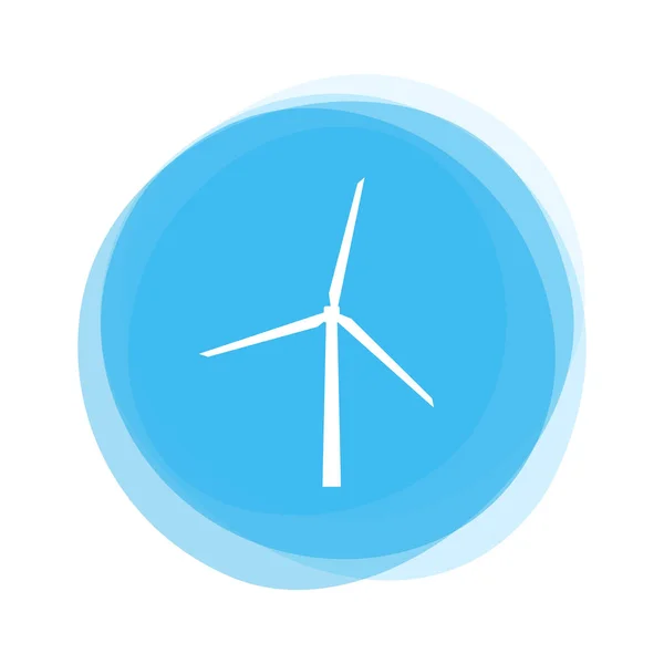 Weiße Windmühle auf blauem Knopf — Stockfoto