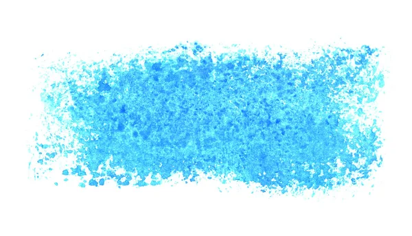 Широка рука намальована синя акварельна смуга — стокове фото