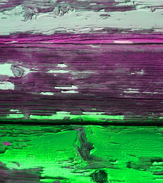 Madera vieja con colores blanco púrpura y verde —  Fotos de Stock