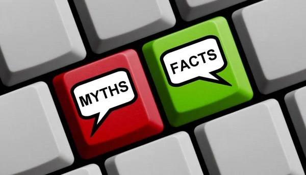 Mitos y hechos - Teclado de ordenador —  Fotos de Stock